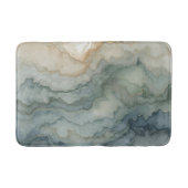 Sage Green Dusty Blue Beige Abstracte golven Badmat (Voorkant)