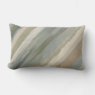 Sage Green Dusty Blue Beige Cream Abstract Stripe Kussen