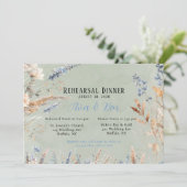 Sage Green & Dusty Blue Flowers repetitie diner Kaart (Staand voorkant)