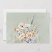 Sage Green & Dusty Blue Flowers repetitie diner Kaart (Achterkant)