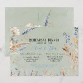 Sage Green & Dusty Blue Flowers repetitie diner Kaart (Voorkant / Achterkant)