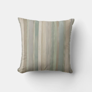 Sage Green Dusty Blue Taupe Grijs Boerderij Streep Kussen