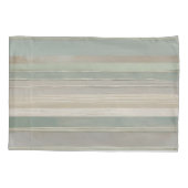 Sage Green Dusty Blue Taupe Grijs Boerderij Streep Kussensloop (Achterkant-Links)