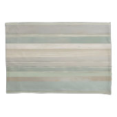 Sage Green Dusty Blue Taupe Grijs Boerderij Streep Kussensloop (Voorkant-Links)