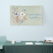 Sage Green Dusty Blue Wildflower Vrijgezellenfeest Spandoek (Beurs)