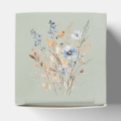 Sage Green Dusty Blue Wildflower Wedding Bedankdoosjes (Bovenkant)