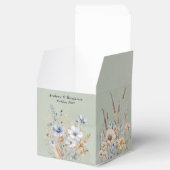 Sage Green Dusty Blue Wildflower Wedding Bedankdoosjes (Geopend)