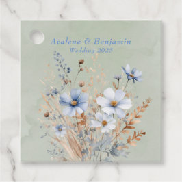 Sage Green Dusty Blue Wildflower Wedding Bedankjes Labels