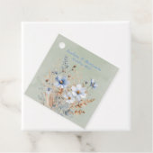 Sage Green Dusty Blue Wildflower Wedding Bedankjes Labels (In situ)