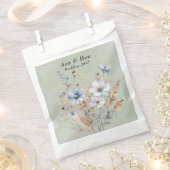 Sage Green Dusty Blue Wildflower Wedding Bedankzakje (Geknipt)