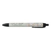 Sage Green Dusty Blue Wildflower Wedding Zwarte Inkt Pen (Bodem)