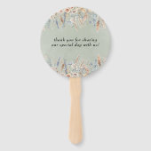 Sage Green Dusty Blue Wildflowers Wedding Handwaaier (Achterkant)