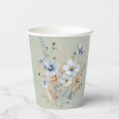 Sage Green Dusty Blue Wildflowers Wedding Papieren Bekers (Achterkant)