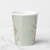 Sage Green Dusty Blue Wildflowers Wedding Papieren Bekers (Links)