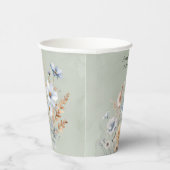Sage Green Dusty Blue Wildflowers Wedding Papieren Bekers (Rechts)