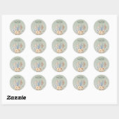 Sage Green Dusty Blue Wildflowers Wedding Ronde Sticker (Vel)