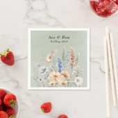 Sage Green Dusty Blue Wildflowers Wedding Servet (Insitu)