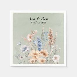 Sage Green Dusty Blue Wildflowers Wedding Servet