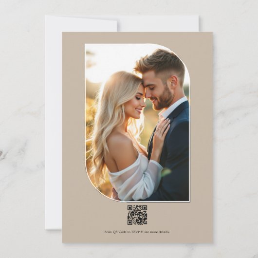 Sage Green, Dusty Peach & Ivory Floral Wedding Kaart (Achterkant)