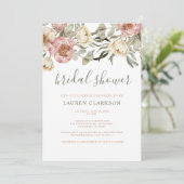 Sage Green Dusty Pink Floral Vrijgezellenfeest Kaart (Staand voorkant)