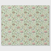Sage Green Earthy Mushroom Seamless Pattern Cadeaupapier (Vlak)