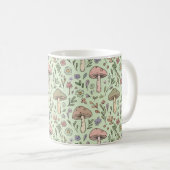 Sage Green Earthy Mushroom Seamless Pattern Koffiemok (Voorkant rechts)