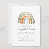 Sage Green Earthy Tone Rainbow Baby shower Kaart (Voorkant)