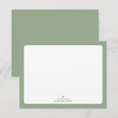Sage Green | Eenvoudig persoonlijk hartverwarmings Notitiekaartje (Voorkant / Achterkant)