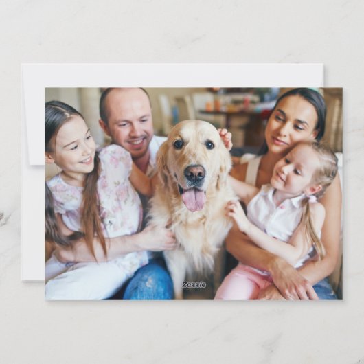 Sage Green Eenvoudig Script Foto Feestdagenkaart (Achterkant)