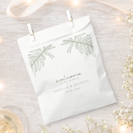 Sage Green Eenvoudige Botanische Huwelijk Bedankzakje (Geknipt)