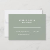 Sage Green Eenvoudige Elegante Tekst | Bruiloft RSVP Kaartje (Voorkant)
