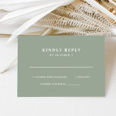 Sage Green Eenvoudige Elegante Tekst | Bruiloft RSVP Kaartje
