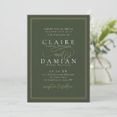 Sage Green Eenvoudige Elegantie Romantisch Script  Kaart (Staand voorkant)