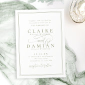 Sage Green Eenvoudige Elegantie Romantisch Script Kaart