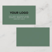 Sage Green | Eenvoudige Logo van het bedrijf Visitekaartje (Voorkant / Achterkant)