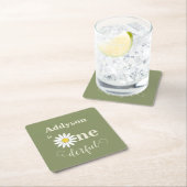 Sage Green Eerste Verjaardag Daisy Kartonnen Onderzetters (Insitu)