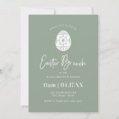 Sage Green Egg Easter Brunch Invitation Kaart (Voorkant)