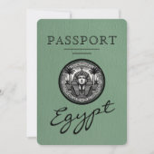 Sage Green Egypt Paspoort Trouw Uitnodiging (Voorkant)