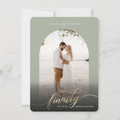 Sage Green eindelijk getrouwd en venster foto Save The Date (Voorkant)