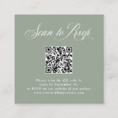 Sage Green Elegance | RSVP met QR-code Informatiekaartje (Voorkant)