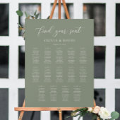 Sage Green Elegant 14 tafel Zitkaart Poster
