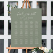 Sage Green Elegant 15 tafel Zitkaart Poster