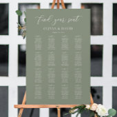 Sage Green Elegant 16 tafel Zitkaart Poster