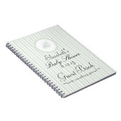Sage Green Elegant Baby shower Guest Book Notitieboek (Rechterzijde)