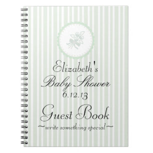 Sage Green Elegant Baby shower Guest Book Notitieboek