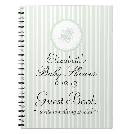 Sage Green Elegant Baby shower Guest Book Notitieboek (Voorkant)