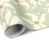 Sage Green Elegant Bloemen Cadeaupapier (Rol Hoek)