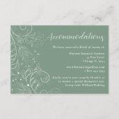 Sage Green Elegant Bloemen Trouwaccommodaties Informatiekaartje (Voorkant)