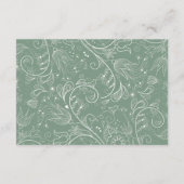 Sage Green Elegant Bloemen Trouwaccommodaties Informatiekaartje (Achterkant)