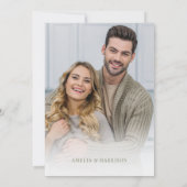 Sage Green Elegant Bloemen Twee foto bruiloft Save The Date (Achterkant)